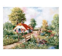 Luca-S Counted Cross Stitch kit Village Landscape 46x35cm DIY