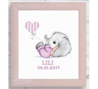 Luca-S counted cross stitch kit with frame "Baby Girl I", 23x24,5cm, DIY