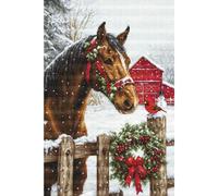 Luca-S counted Tappiserie kit "Gold Collection Holiday Magic", 18x27cm, DIY
