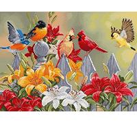 Luca-S Cross Stitch Kit - Backyard Birds with Daylilies, BU5024
