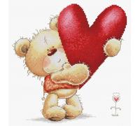 Luca-S Cross Stitch Kit Big Heart, B1422, Counted Cross Stitch Kit for Adults, Needlecraft and Embroidery Kit
