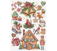 Luca-S Cross Stitch Kit Christmas Composition, B7031, Counted Cross Stitch Kit for Adults, Needlecraft and Embroidery Kit