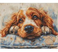 Luca-S Cross Stitch Kit Cocker Spaniel, BU5058, Counted Cross Stitch Kit for Adults, Needlecraft and Embroidery Kit