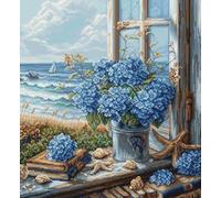 Luca-S Cross Stitch Kit, Counted Cross Stitch for Adults, Embroidery Kit Sea View, BU5065