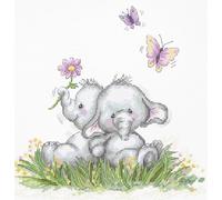 Luca-S Cross Stitch Kit Elephant Couple, B1184