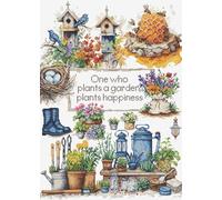 Luca-S Cross Stitch Kit Garden Plants, B2424, Counted Cross Stitch Kit for Adults, Needlecraft and Embroidery Kit