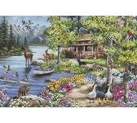Cross Stitch Kit Luca-S Gold - Cabin by The Lake, B2410