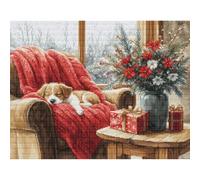 Luca-S Cross Stitch Kit Gold - Christmas Moment, B711, Counted Cross Stitch Kit for Adults, Needlecraft and Embroidery Kit