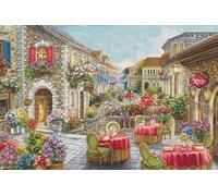 Luca-S Cross Stitch Kit Gold - Fiori Caffes, BU5080, Counted Cross Stitch Kit for Adults, Needlecraft and Embroidery Kit