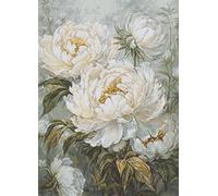 Luca-S Cross Stitch Kit Gold -The Light of Spring Peonies, B715, Counted Cross Stitch Kit for Adults, Needlecraft and Embroidery Kit