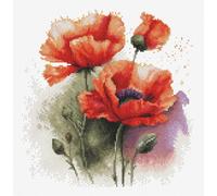 Luca-S Cross Stitch Kit Luca-S, The Poppy Flowers, Counted Cross Stitch Kit for Adults, Embroidery Kit, B7024