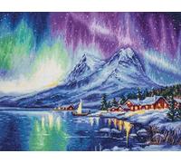 Luca-S Cross Stitch Kit Northern Lights, B705, Counted Cross Stitch Kit for Adults, Needlecraft and Embroidery Kit