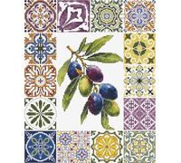 Luca-S Cross Stitch Kit Olive Palette of The Mediterranean, B7050, Counted Cross Stitch Kit for Adults, Needlecraft and Embroidery Kit