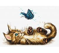 Luca-S Cross Stitch Kit Playful Kitten B7013