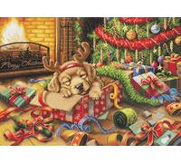 Luca-S Cross Stitch Kit Santa‚Äôs Little Troublemaker, BU5079, Counted Cross Stitch Kit for Adults, Needlecraft and Embroidery Kit