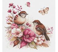 Luca-S Cross Stitch Kit The Birds- Spring, B2420, Counted Cross Stitch Kit for Adults, Needlecraft and Embroidery Kit