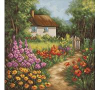 Luca-S Cross Stitch Kit The Country House, BU5029, Counted Cross Stitch Kit for Adults, Needlecraft and Embroidery Kit