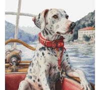 Luca-S Cross Stitch Kit The Dalmatian on Lake Como, BU5039, Counted Cross Stitch Kit for Adults, Needlecraft and Embroidery Kit