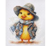 Luca-S Cross Stitch Kit The Detective Duck, B1416, Counted Cross Stitch Kit for Adults, Needlecraft and Embroidery Kit