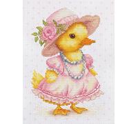 Luca-S Cross Stitch Kit The Flirty Duckling, B1415, Counted Cross Stitch Kit for Adults, Needlecraft and Embroidery Kit