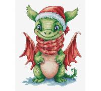 Luca-S Cross Stitch Kit The Happy Dragon, B1406, Counted Cross Stitch Kit for Adults, Needlecraft and Embroidery Kit