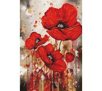 Luca-S Cross Stitch Kit The Vibration of Poppies, B7044, Counted Cross Stitch Kit for Adults, Needlecraft and Embroidery Kit