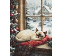 Luca-S Cross Stitch Kit The Winter Sleep, BU5074, Counted Cross Stitch Kit for Adults, Needlecraft and Embroidery Kit