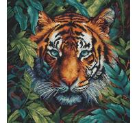 Luca-S Cross Stitch Kit Tiger of The Jungle, BU5048, Counted Cross Stitch Kit for Adults, Needlecraft and Embroidery Kit