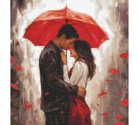 Luca-S Cross Stitch Kit Under the Umbrella, BU5047, Counted Cross Stitch Kit for Adults, Needlecraft and Embroidery Kit