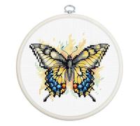 Luca-S Cross Stitch Kit with Hoop Included Swallowtail Butterfly, BC101