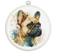 Luca-S Cross Stitch Kit with Hoop Included (The French Bulldog)