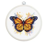 Luca-S Cross Stitch Kit with Hoop Included The Monarch Butterfly, BC102