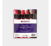 Luca-S Embroidery Thread Mix of 50 Colors, 100% Cotton Oeko-Tex Certified Cross Stitch Floss for Needlework and Crafts