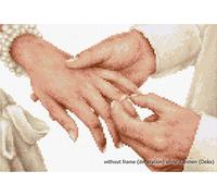 Luca-S Forever Wedding Ring Counted Cross Stitch Kit, Multi-Colour