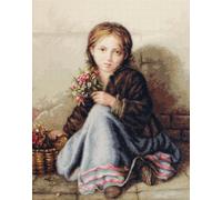 Luca-S Petit Point Kit Girl Selling Flowers, G513