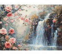 Luca-S Petit Point Kit Gold - Crystalline Waterfall, G708, Counted Cross Stitch Kit for Adults, Needlecraft and Embroidery Kit