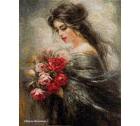 Luca-S Petit Point Kit Gold - Serene Beauty, G703, Counted Cross Stitch Kit for Adults, Needlecraft and Embroidery Kit