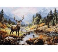 Luca-S Petit Point Kit Gold - The Greatness of Nature, G621, Counted Cross Stitch Kit for Adults, Needlecraft and Embroidery Kit