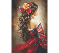 Luca-S Petit Point Kit Gold - The Spanish Girl, G702, Counted Cross Stitch Kit for Adults, Needlecraft and Embroidery Kit