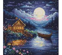 Luca-S Petit Point Kit Spring Night, G701, Counted Cross Stitch Kit for Adults, Needlecraft and Embroidery Kit