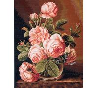 Luca-S Petit Point Kit Vase of Roses, G488