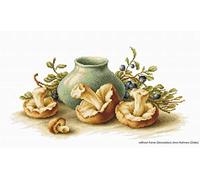 Luca-S Still Life with Mushrooms Counted Cross Stitch Kit, Pack of 1