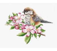 Luca-S The Tit on The Branch Counted Cross Stitch Kit