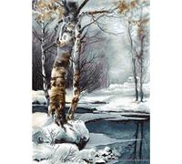 Luca-S Winter Cross Stitch Kit, Cotton, Multi-Colour, 35 x 49 cm