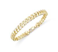 LUCA SMITH 8mm 14K Gold Cuban Chain Bracelet Miami for Men (7.5/8/8.5in), 8.5in, Metal, no gemstone