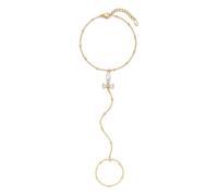 LUCA SMITH Women's Back of Hand Ring Bracelet with Scissor Links, Snake Thin Rope Charms Fine Jewelry, Gifts for Lovers, Wives, Daughters and Yourself, One size, Gemstone, Cubic Zirconia