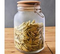 Orsina Stylish Square 1550Ml Glass Jar With Wooden Lid, Durable Glass Jar With Lid, Versatile Airtight Storage Jars