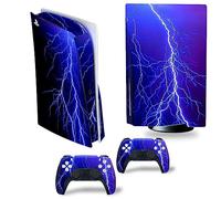 lucaeuden Lightning Skin Compatible With Ps5 Disc Edition Controllers With Anti-Slip Features And Modern Design Vinyl Protection Stickers lightning-0057
