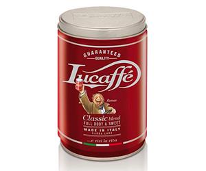 LUCAFFÈ Classic Coffee Beans, Steel Coffee jar 250 gr preserves Aroma, 80% Arabica Coffee 20% Robusta, Sweet Taste, Toasted Aroma with Hazelnut Notes, Soft Body, high Caffeine Content