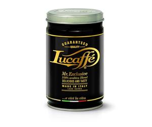 Lucaffè - Whole Coffee Beans Mr. Exclusive 100% Arabica 250g Tin | Premium Italian Espresso Beans for Coffee Machines | Medium Roast, Sweet & Creamy Taste, Intense Aroma